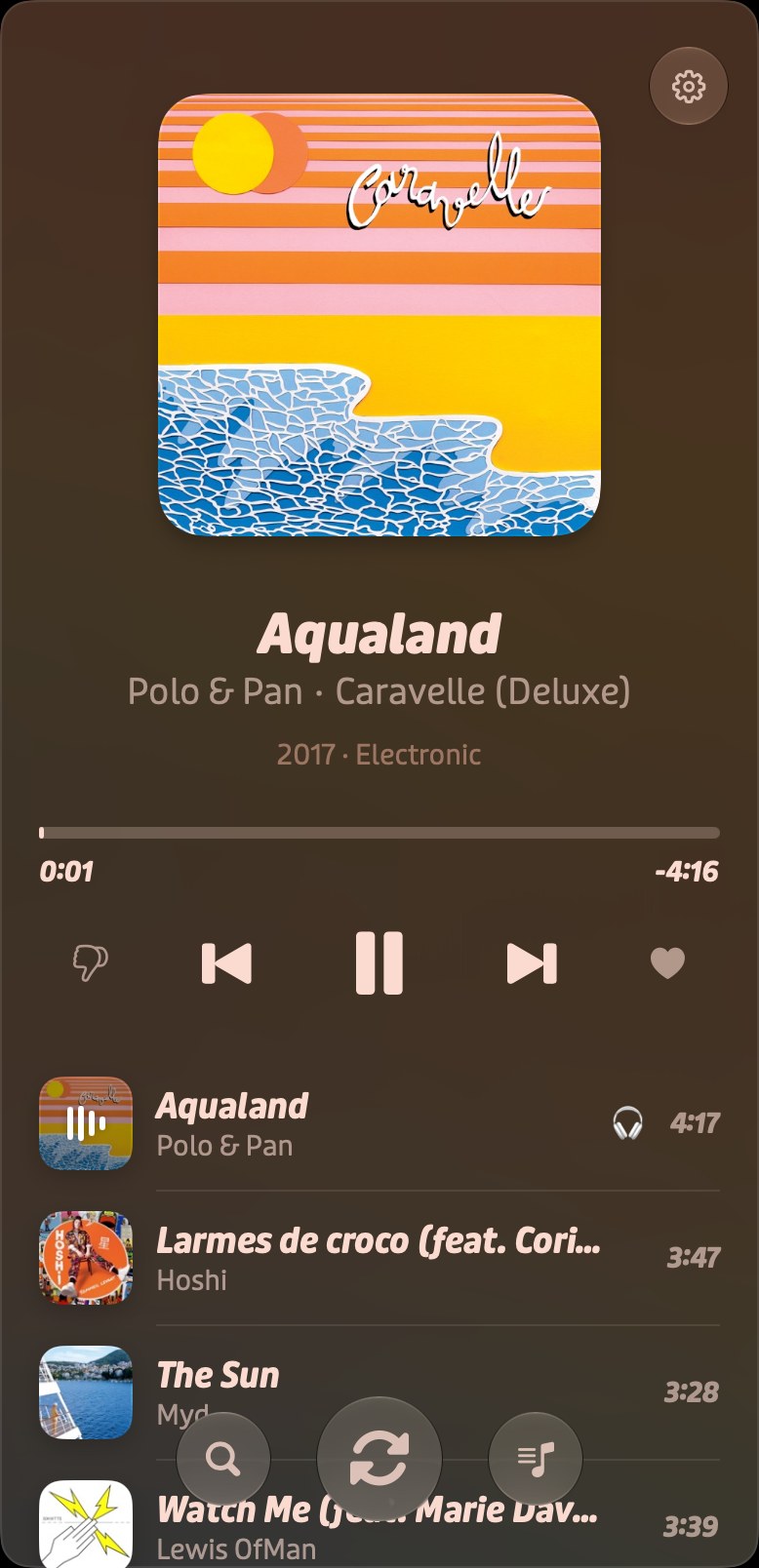 Play's Now Playing screen on macOS
