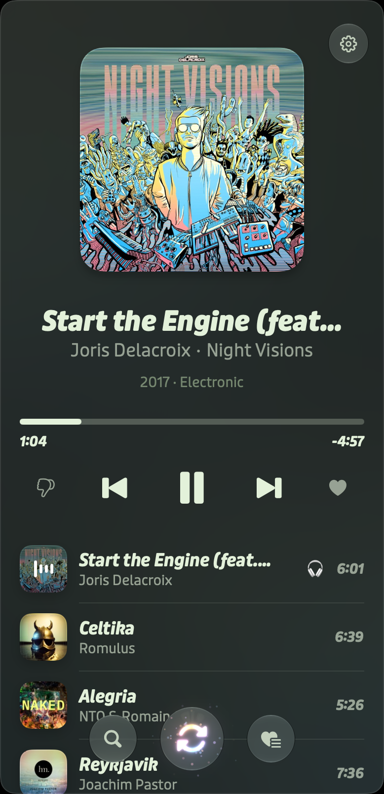 Play's Now Playing screen on a Mac